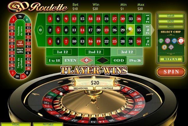 3D roulette casino game